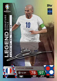 Zinedine Zidane France Topps Match Attax EURO 2024 Legend Signature Style #LSS8